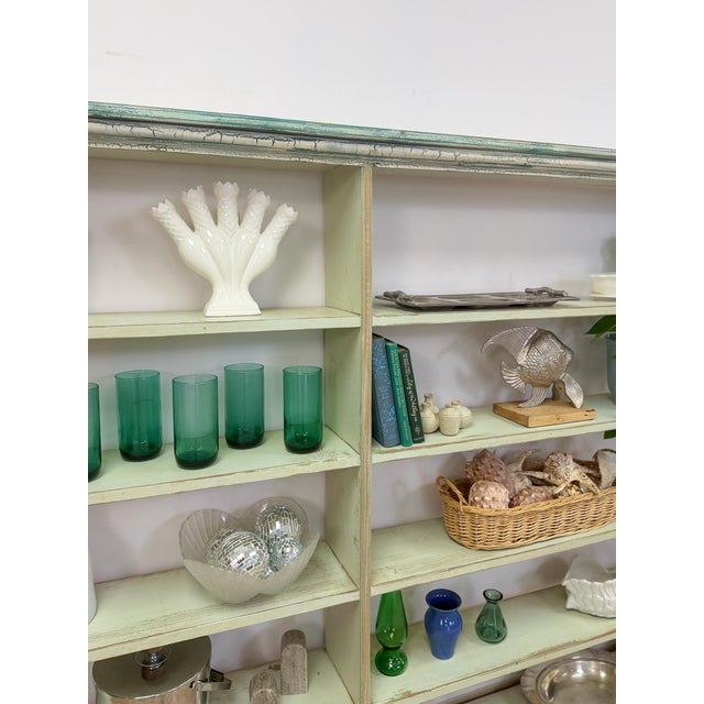 Handmade Seafoam Coastal Wood Shelf Weathered Vintage Display Storage 10 Shelves For Sale - Image 10 of 12