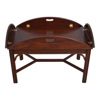 Henkel Harris Chippendale Cherry Butler Coffee Table For Sale