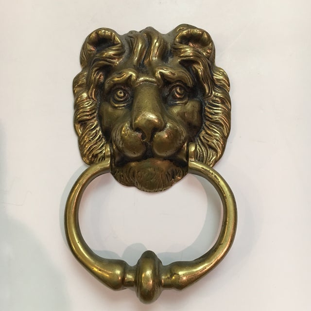 Vintage Brass Lion Head Door Knocker Chairish