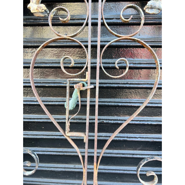 1920s Spanish Revival Entry Gates With Dragons and Faces - a Pair For Sale - Image 11 of 12