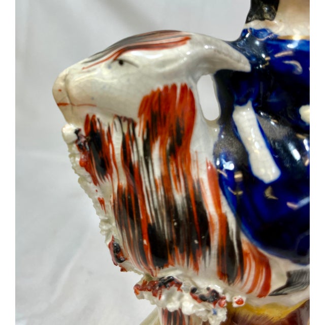 Antique Pair of 19th Century Staffordshire Figurines Depicting Period Dressed Women Riding Goats - From England For Sale - Image 9 of 11