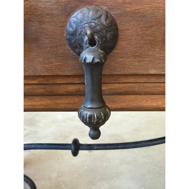 Brown Early 20th Century Spanish rectangular coffee table with turned legs and four drawers For Sale - Image 8 of 18