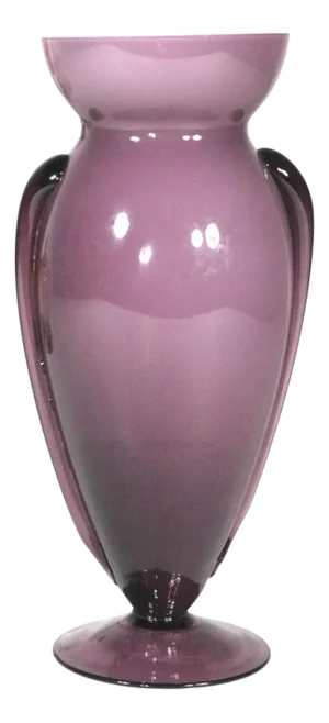 Mid Century Lavender Art Glass Vase Made in Japan