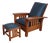 Stickley Mission Oak Leather Chair & Ottoman For Sale