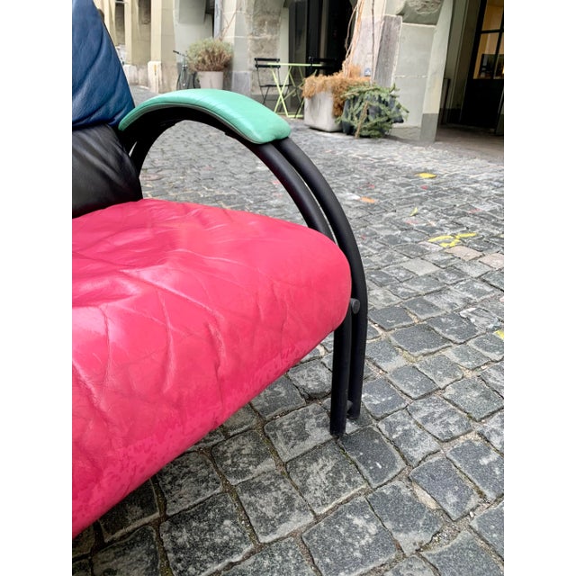 Set of Postmodern Armchair with Ottoman in the Style of Sottsass, 1980s For Sale - Image 11 of 16