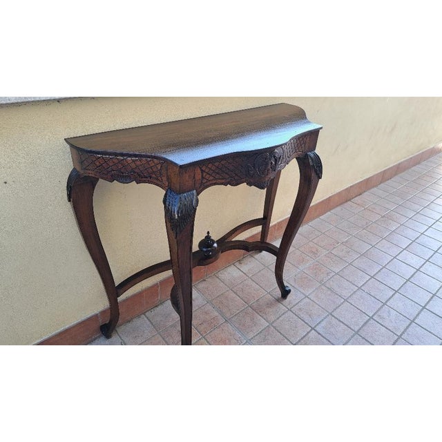 Antique Italian Walnut Console Table, 1890s For Sale - Image 6 of 6