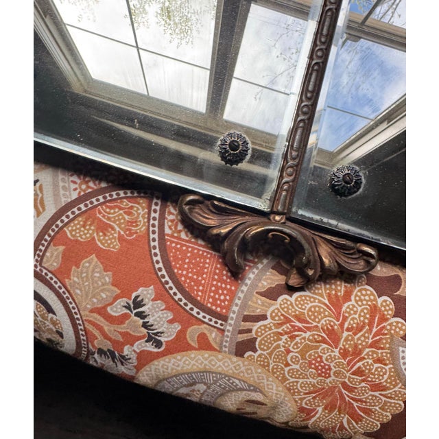 1930s Vintage French or Italian Venetian Art Deco, Horizontal Wall Mirror For Sale - Image 5 of 9