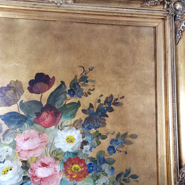 Original Oil on Canvas Still Life Flowers in Wooden Framed & Signed Ruggeri For Sale In Tulsa - Image 6 of 8