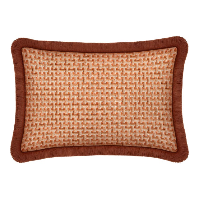 Palais Outdoor Cushion Janis Burnt Orange, 20x12 Inch For Sale