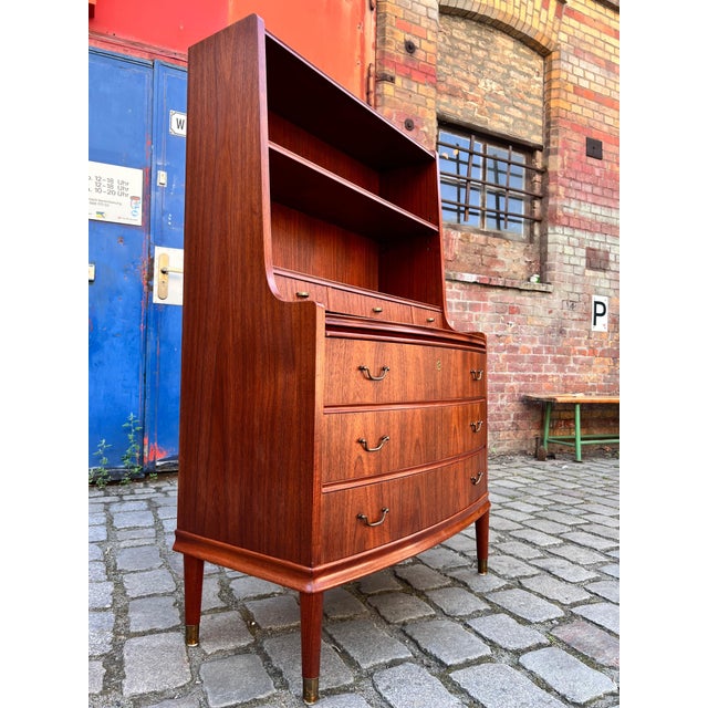 Brown Bookcase with Secretary and Chest of Drawers in Teak, Denmark For Sale - Image 8 of 11