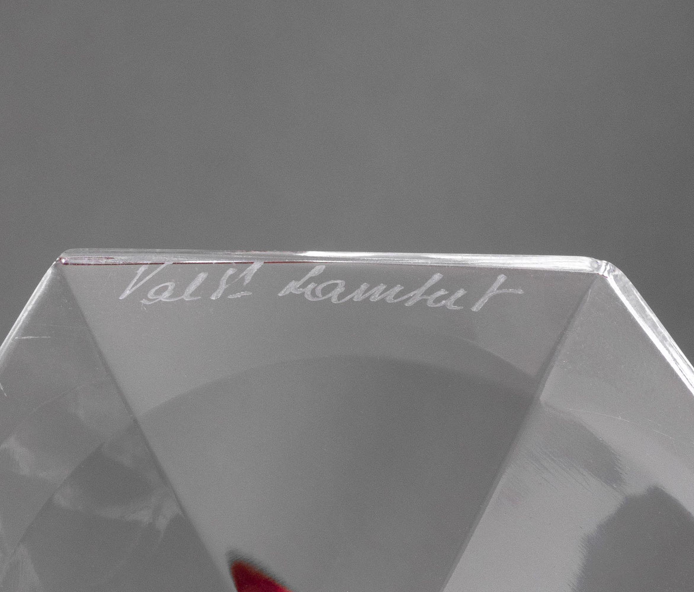 Val St. Lambert Red Cut Crystal Wine Glasses, 8 | Chairish