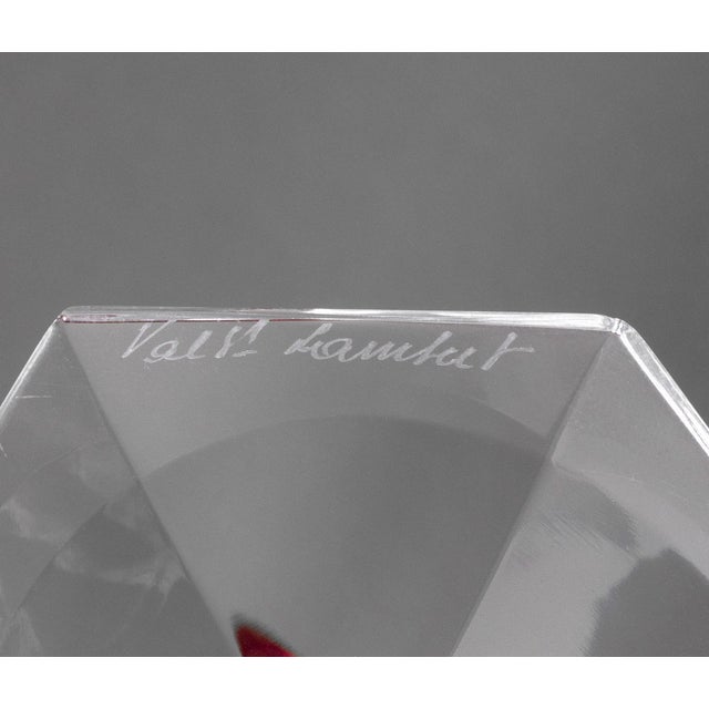 Val St. Lambert Red Cut Crystal Wine Glasses, 8 For Sale - Image 9 of 11