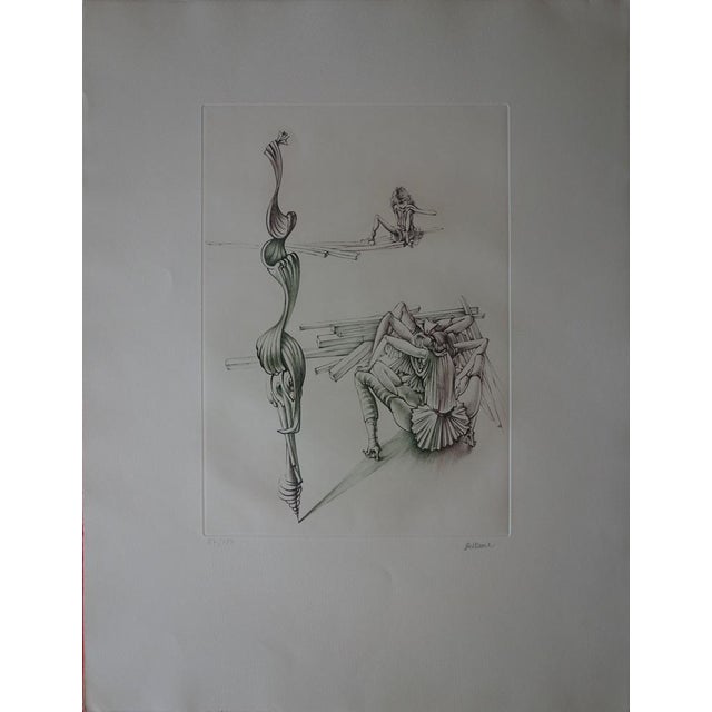 Hans BELLMER Woman on the boards Original engraving Signed in pencil and numbered by the artist On vellum Arches 65 x 50...