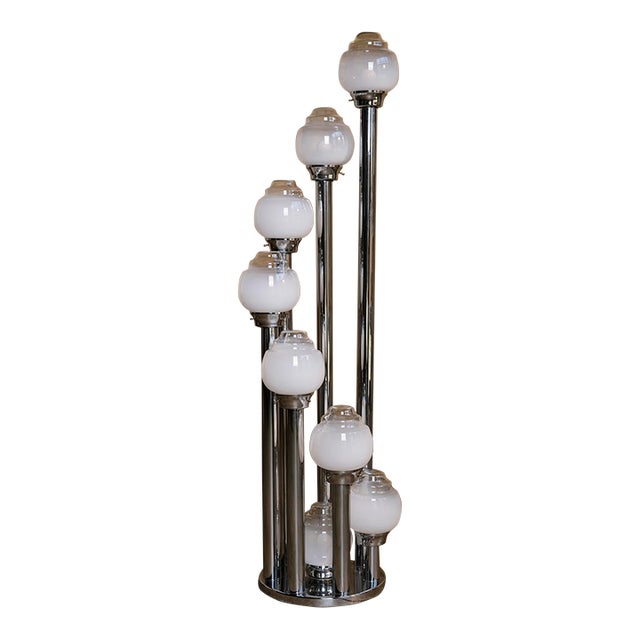 1970s Italian Waterfall Murano Floor Lamp For Sale