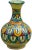 Antique handcrafted and glazed ceramic vase. Features an intricately hand-painted Moorish pattern in an ornate polychrome...