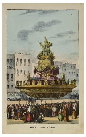 Various Artists, Feast of S.Rosalia in Palermo, Lithograph, 1864