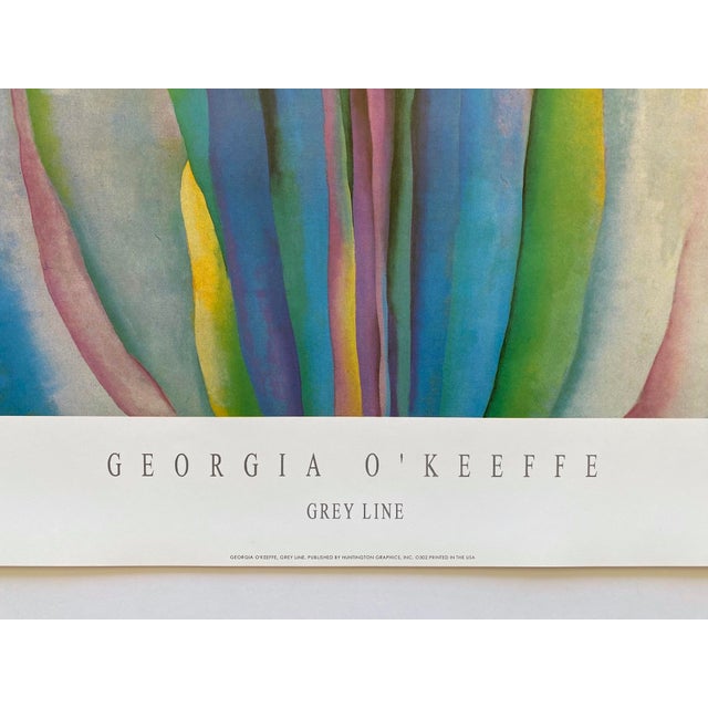 Georgia O'Keeffe Vintage 1980's Modernist Lithograph Print Poster " Grey Line With Black, Blue and Yellow " 1923 For Sale - Image 10 of 12