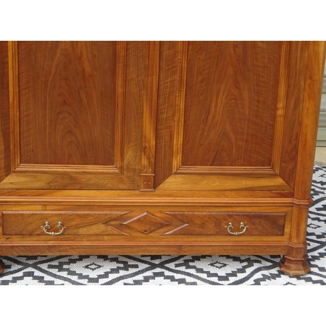 Antique Louis Philippe Walnut Wardrobe, 1890s For Sale - Image 11 of 18