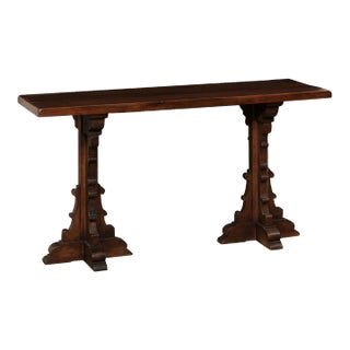 French Wood Console Table For Sale