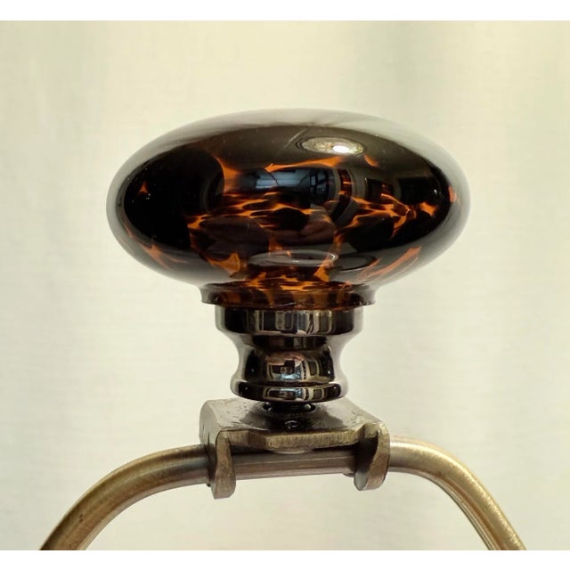 Metal Late Twentieth Century Amber Faux Tortoise Shell Table Lamp For Sale - Image 7 of 8