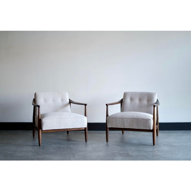 Set of Walnut Lounge Chairs by Erwin Lambeth, Circa 1950s For Sale - Image 4 of 9