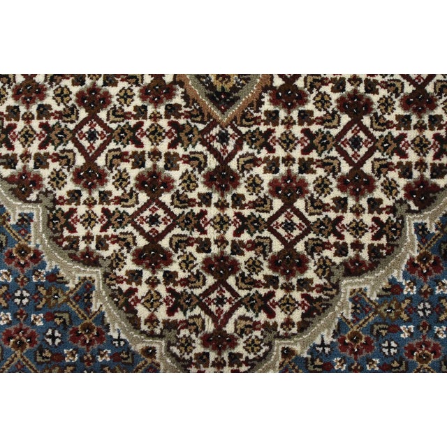Tabriz Mahi Rug 9′ X 9’1” Blue Wool Traditional Hand-Knotted Oriental Carpet For Sale - Image 11 of 15