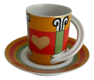 No. 34 Espresso Collectors Cup and Saucer by Sybille Ruge for Rosenthal Studio-Linie, 1990s, Set of 2