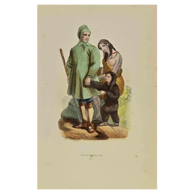 Auguste Wahlen, Tschiuktsches Family, Lithograph, 1844 For Sale