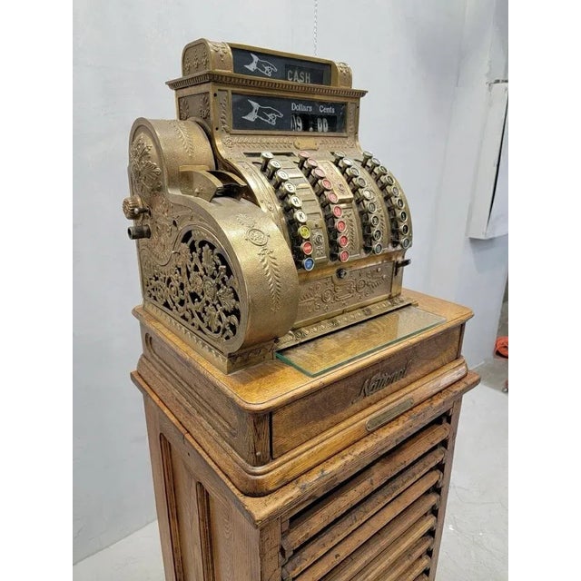 Antique National Cash Register Co. Model 422x With Paper Receipt Ink Printer For Sale In Chicago - Image 6 of 9