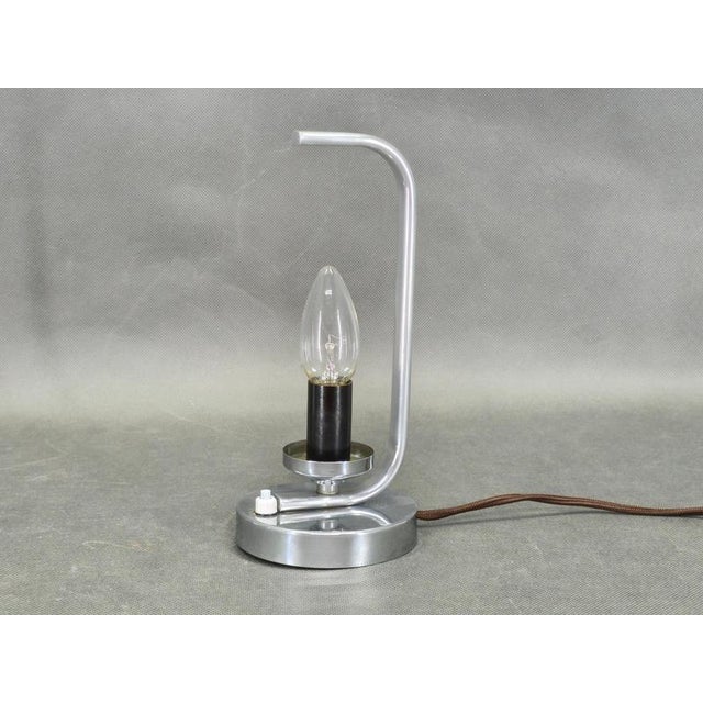 Metal Art Deco Bedside Lamps, Czechoslovakia, 1930s, Set of 2 For Sale - Image 7 of 9