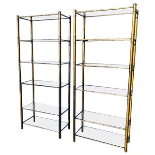 1970s Faux Bamboo Etageres - a Pair For Sale