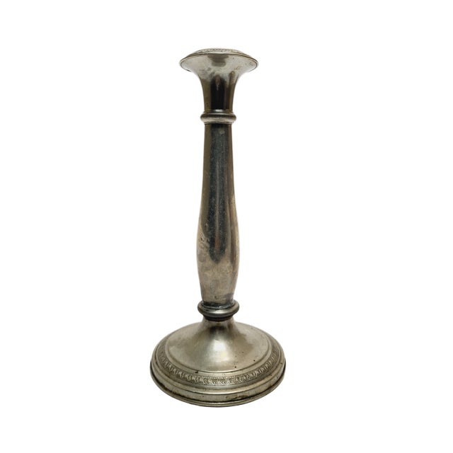 Metal Eclectic Gilloched Candlestick, 1900s For Sale - Image 7 of 7