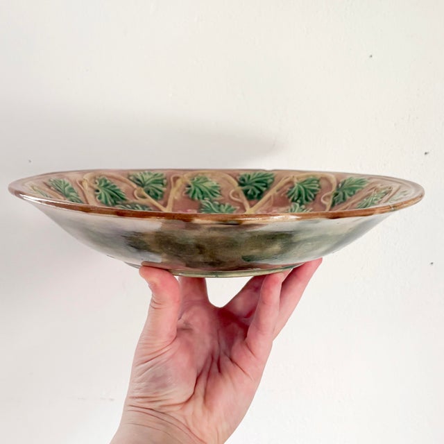 Ceramic Late 19th Century Griffen Smith & Hill American Majolica Centerpiece Bowl For Sale - Image 7 of 10