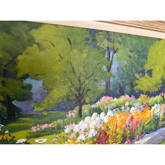 Early 20th Century Original William H. Eppens Wh Floral Landscape Framed Oil Painting For Sale - Image 11 of 11
