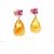 Contemporary 20.00 Citrine Pink Sapphire Rose Gold Drop Earrings - a Pair For Sale - Image 3 of 8