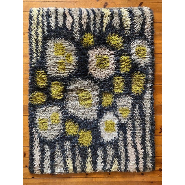 Mid-Century Modern Wool Rya Rug, 1960s For Sale - Image 3 of 18