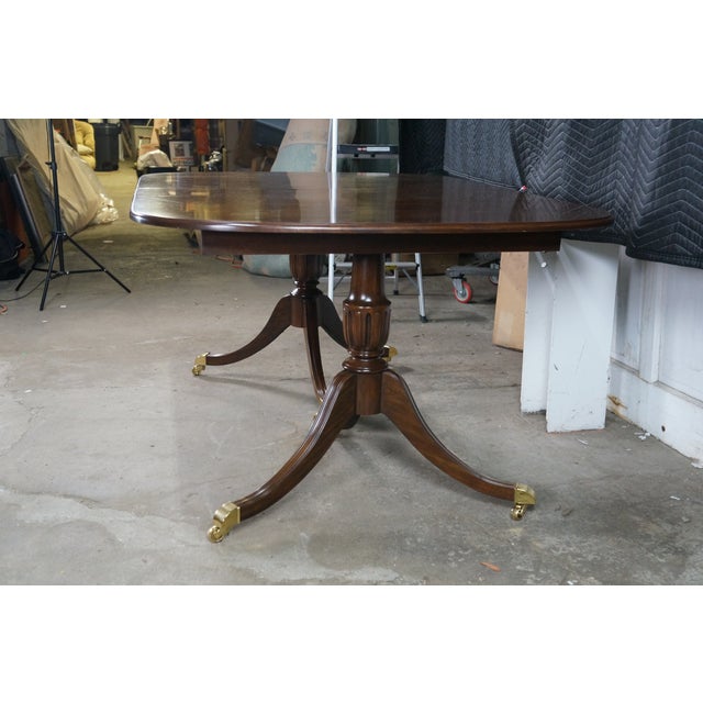 Vintage Harden Furniture Solid Cherry English Regency Duncan Phyfe Dining Table For Sale - Image 10 of 18