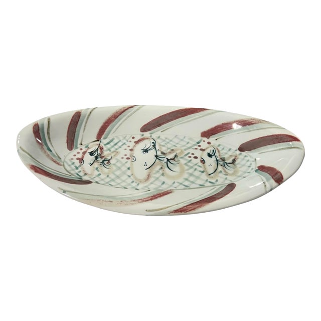 Vintage Mid Century Modern Vintage Serving Large Plater Studio Pottery Judith Partridge Rodmell Pottery For Sale