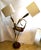 1980s Rare Antonio Pavia Brass and Red Lacquered Wood Stork Floor Lamp Circa 1980s For Sale - Image 5 of 17