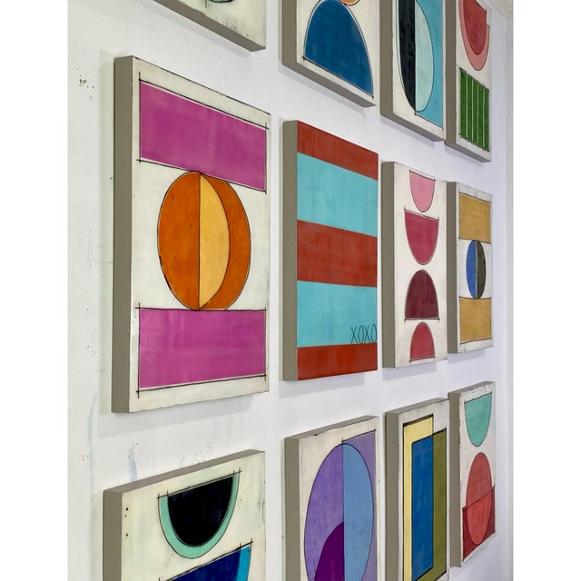Large Encaustic Mixed Media Installation by Gina Cochran - "Such a Fuss" - 12 Panels For Sale - Image 14 of 14