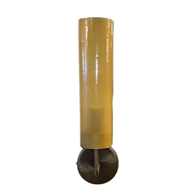 Modern Four Sconces W/ Amber Murano Glass Tubes Style of Agne Jakobsson. Italy, 1970's. For Sale - Image 3 of 6