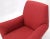 Gio Ponti Pair of Red Upholstery Italian Lounge Chairs Brass Feet For Sale - Image 4 of 13