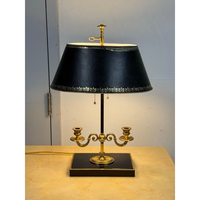 Vintage Brunschwig & Fils Alphonse Empire Bouillotte Desk Lamp For Sale - Image 9 of 12