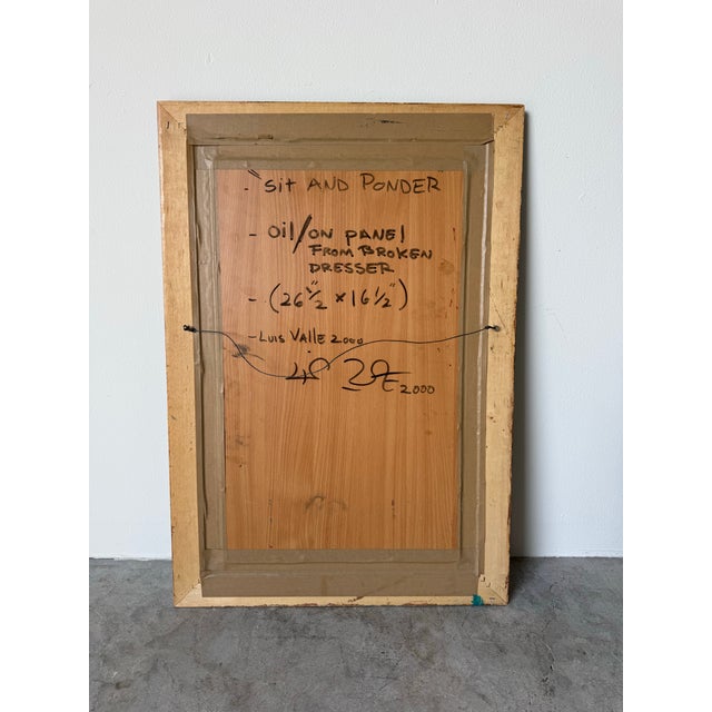 Luis Valle " Sit and Ponder" Figurative Oil on Panel Painting For Sale - Image 12 of 12