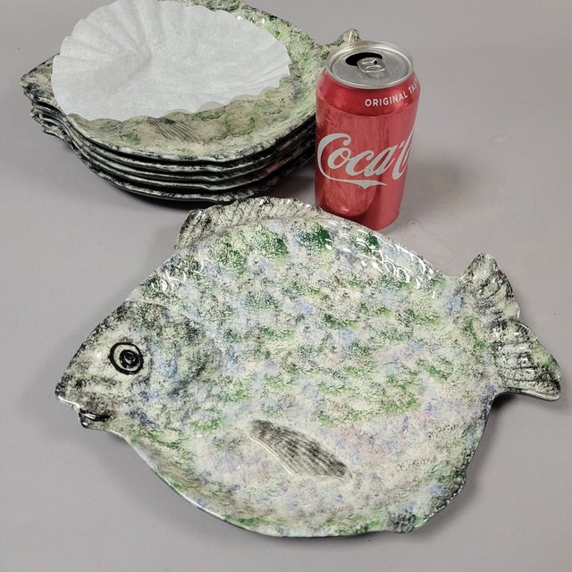 Green Holland Mold Fish Dinner Set With Platter and Plates - 6 Place Settings For Sale - Image 8 of 12