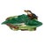 A George Jones Majolica Kingfisher on Lily Pad Luncheon Tray, the trefoil dish naturalistically molded as a lily pad and...