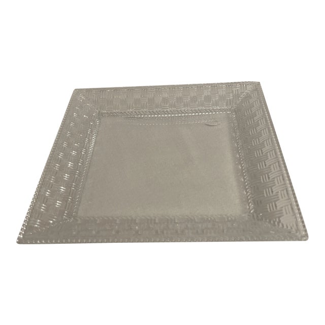 Tiffany & Co. Crystal Woven Square Tray For Sale