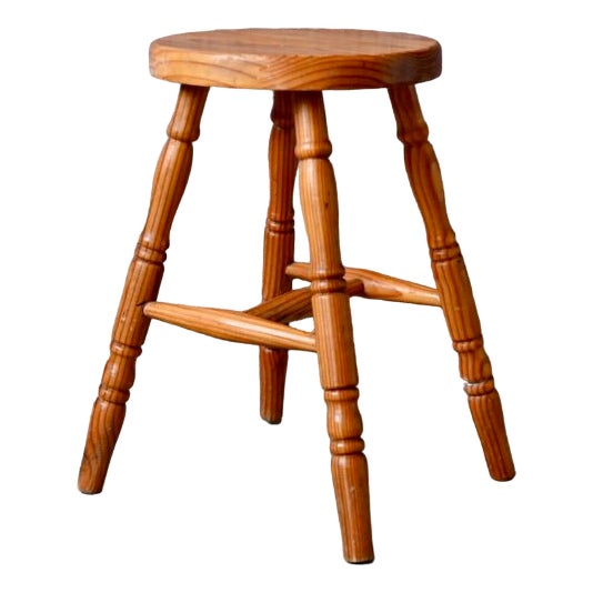 Vintage Pine Farm Stool For Sale