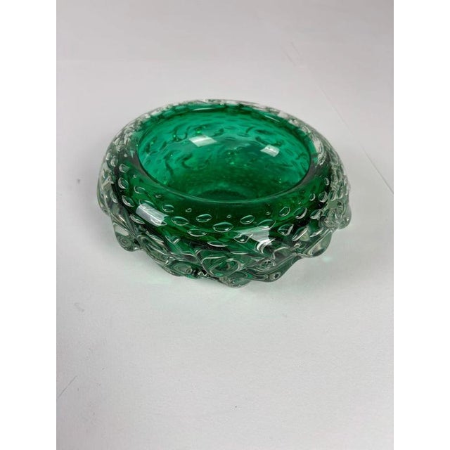 Emerald Green Murano Glass Ashtray, 1970s For Sale - Image 9 of 12