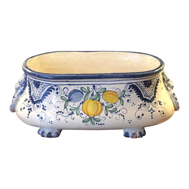 Large 19th Century Italian Maiolica Jardinière For Sale